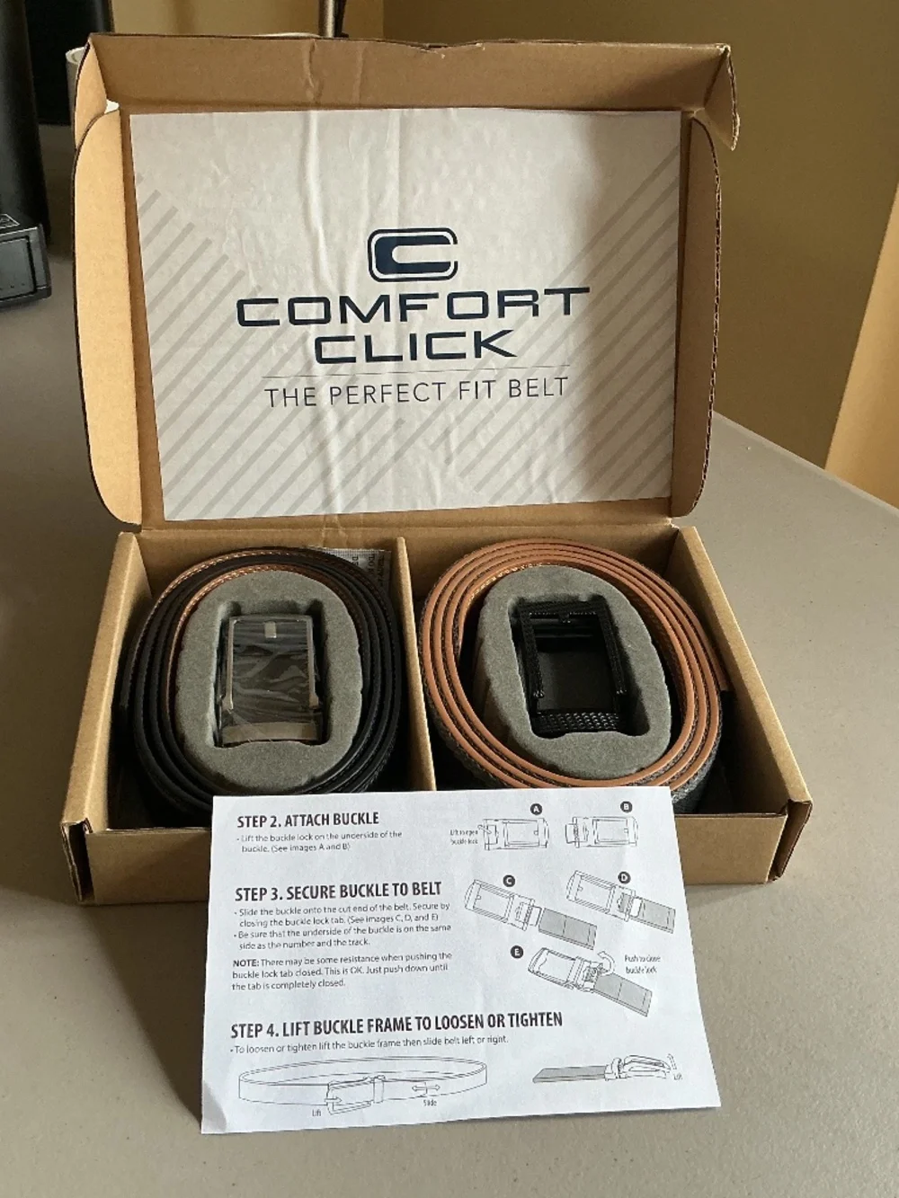 Mens comfort click mens adjustable belt’s.